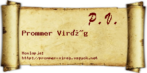 Prommer Virág névjegykártya